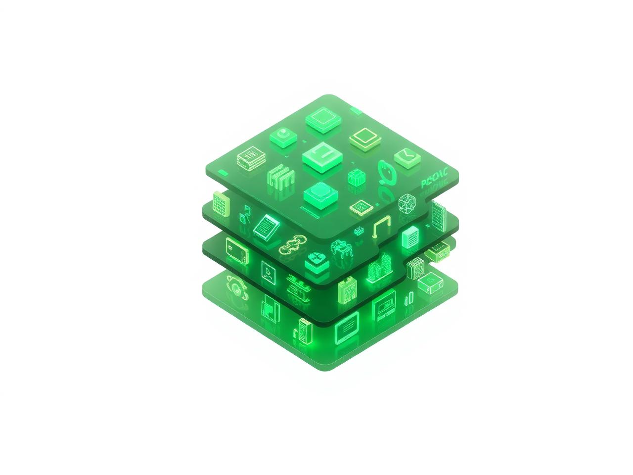 Futuristic AI technology stack illustration